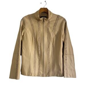 Mark Alan Vintage Leather Zip Jacket EUC